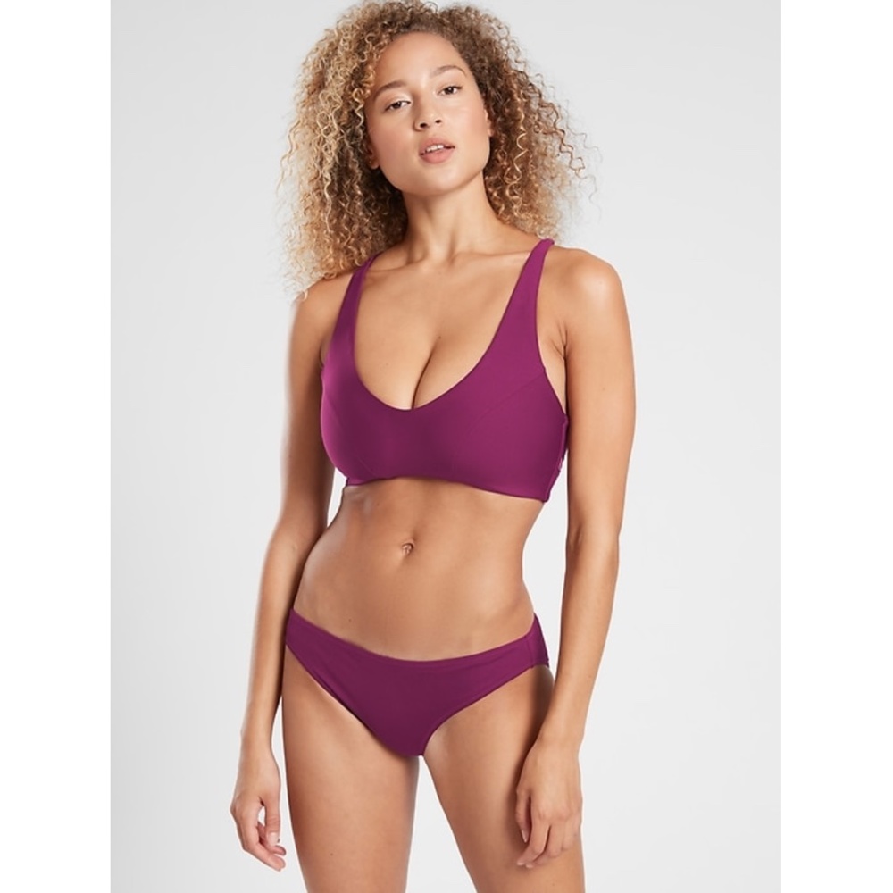 NWT Athleta A-C Triangle Bikini Top Velvet Plum